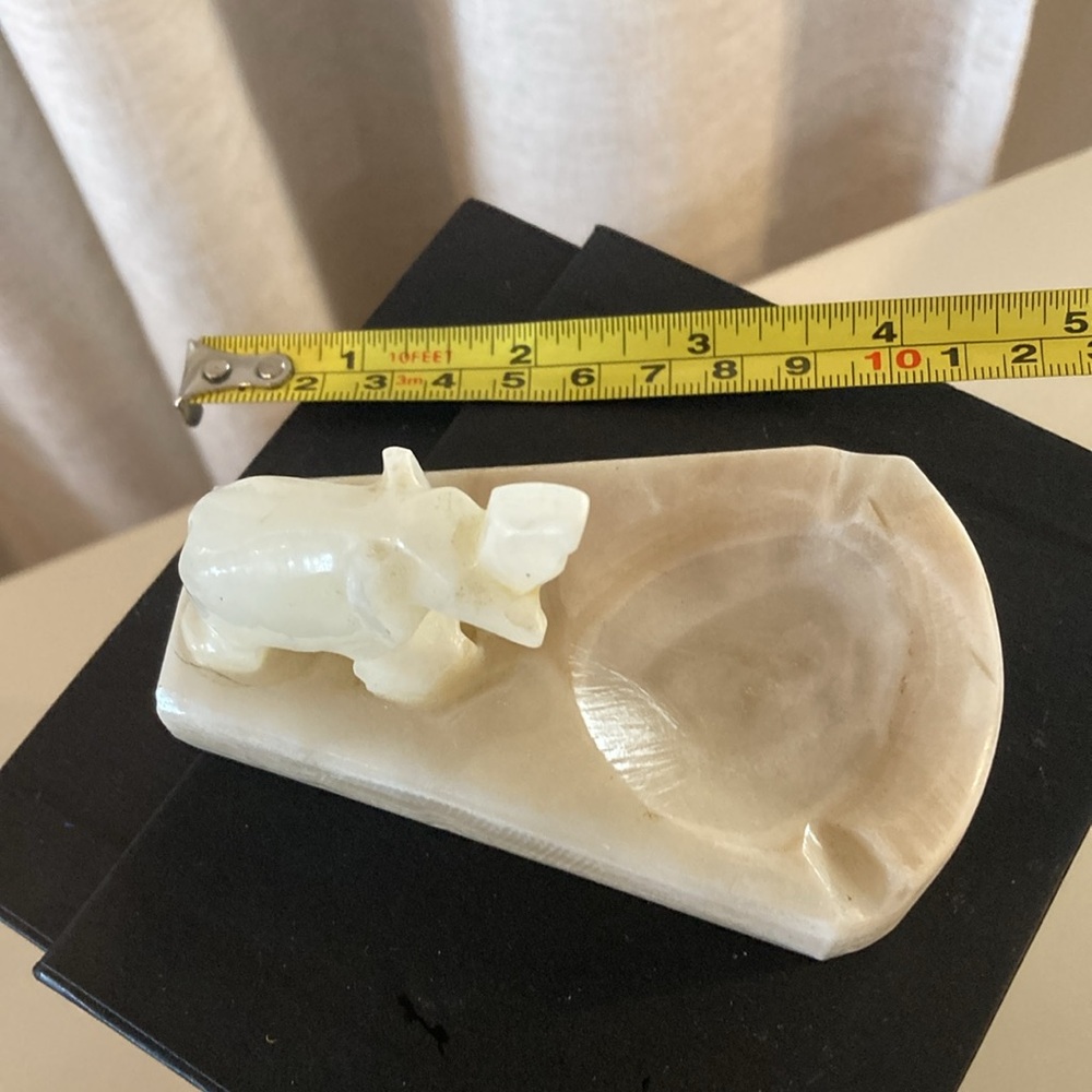 Vintage Carved Stone Elephant Trinket Dish - Picture 6 of 8
